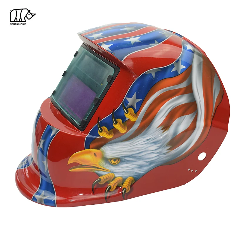 INWELT Popular Sticker Customized Solar Automatic Auto Darkening MIG TIG Welding Helmets with Decals