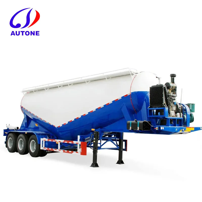 3 Axle 30ton 40ton 50ton Silo Lime Powder Tanker 45 M3 Dry Bulk Tanker Trailer 50m3 Bulk Cement Trailers
