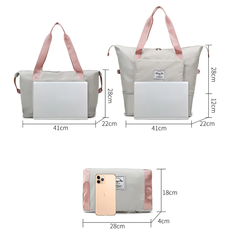 high-capacity Custom logo nylon waterproof gym duffle bags Overnight Wome Weekend Travel