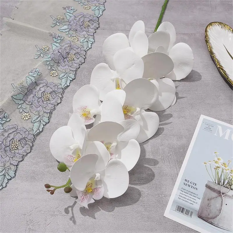 Nude Color Single Stem Wholesale Real Touch White Orchid Flowers Artificial Phalaenopsis Blue Orchids For Wedding Decor