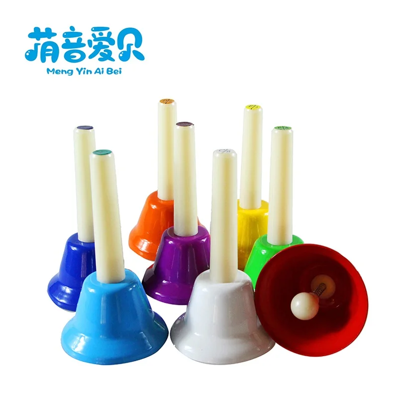 education toy musical instrument  8 tone hand bells set for kids