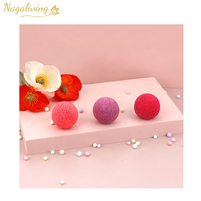 Daily home SPA Clean and Moist Essential Oil Sea Salt Bath Balls OEM Organic bubble Bath Bombs with lavender rose fragrance