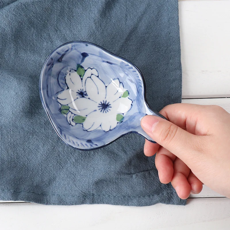 Underglaze practical small taste dish chopsticks holder oil soy sauce dish ceramic home Japanese mini dish
