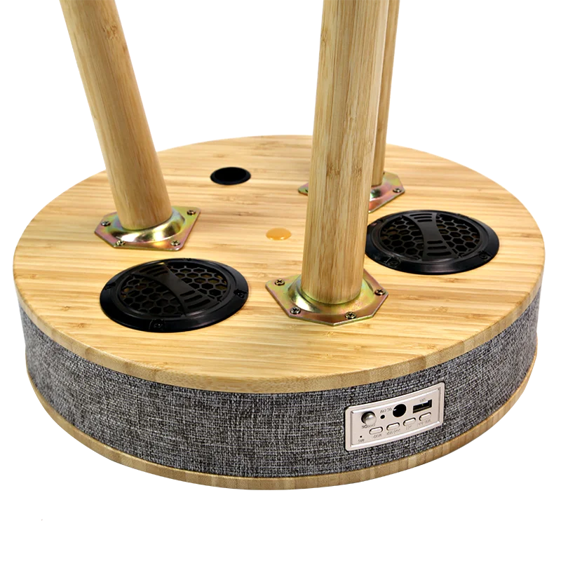 
Natural Bamboo Material Smart Coffee Table Mobile Phone Wireless Charging Bluetooth Audio USB Full Coverage Table 