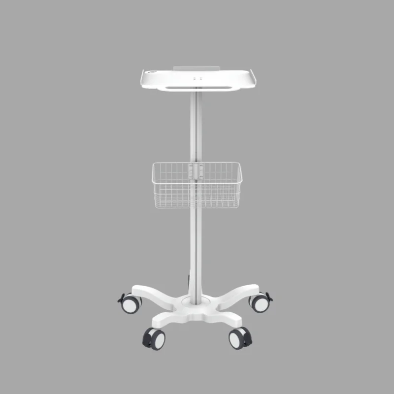 Modern Universal Hospital Cart Mobile Tablet Monitor Medical Trolley 5 Flexible Wheels Nurse Workstation Hotel Living Room