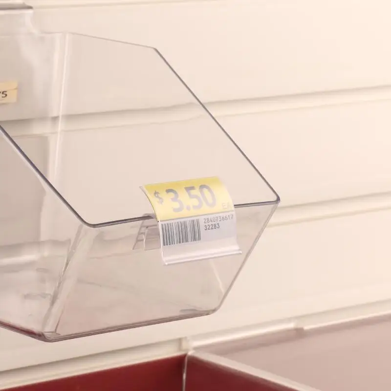 HZL Factory Flexible Custom Clear Plastic Display PVC Acrylic Grip Clip Label Holder Supermarket Sign Grip For Visual Bin