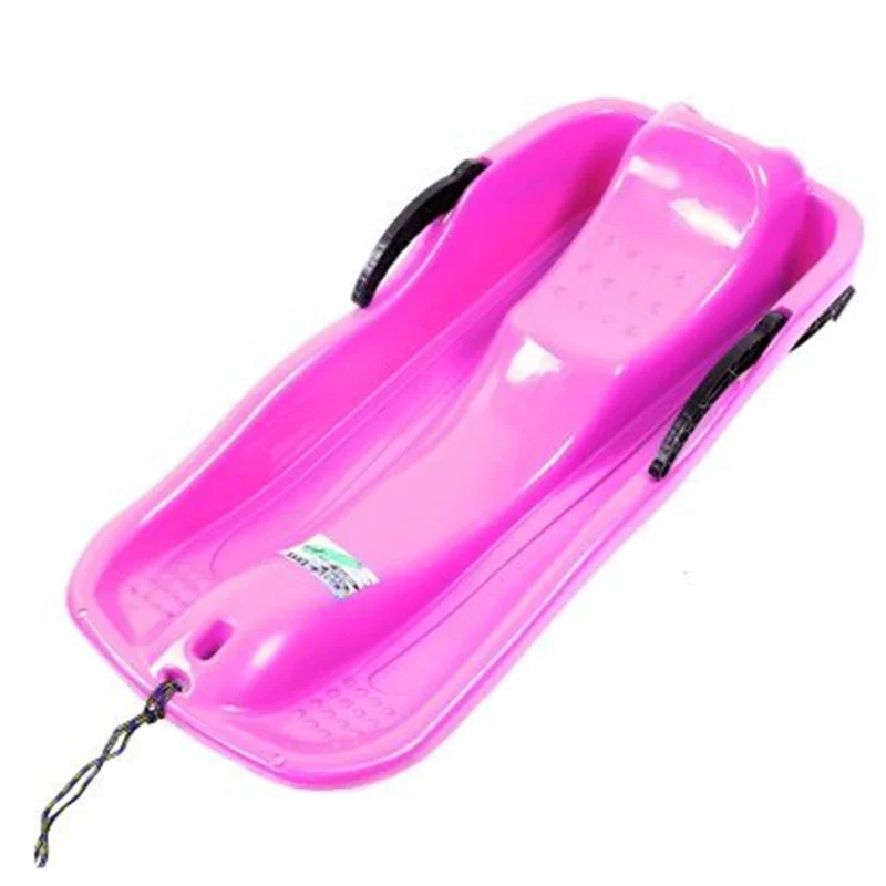 Portable Plastic Snow Slider Bobsled Sand Grass Toboggan Sled with Brake Factory OEM plastic snow sledge for adults