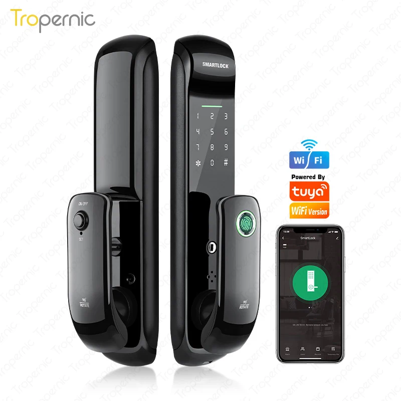 Tropernic Factory Price Home Security Electronic Mortise Lock Biometric Fingerprint Wifi Door Lock