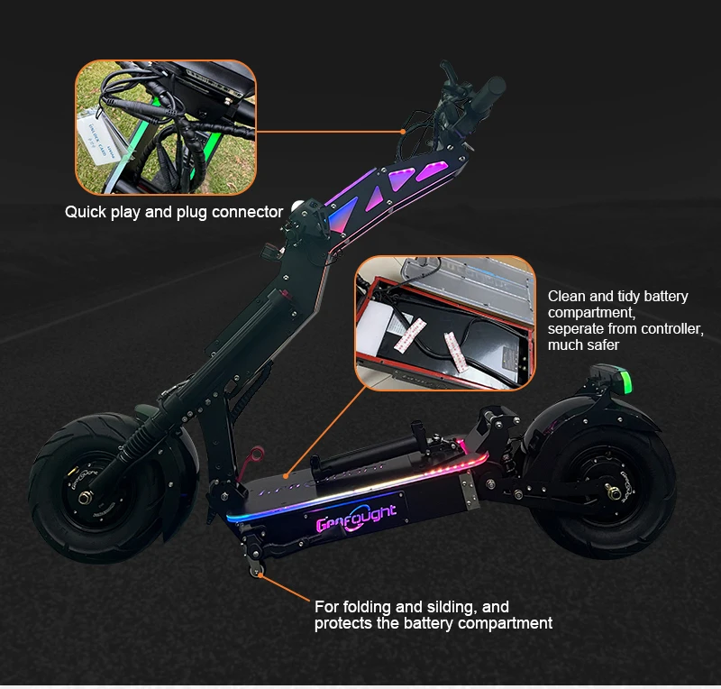 Geofought G14 72V Double Motor 15000W 120000W E Scooter 90-120Kmh 55-75Mph Electric Scooters Powerful Adult 12000Watts With App