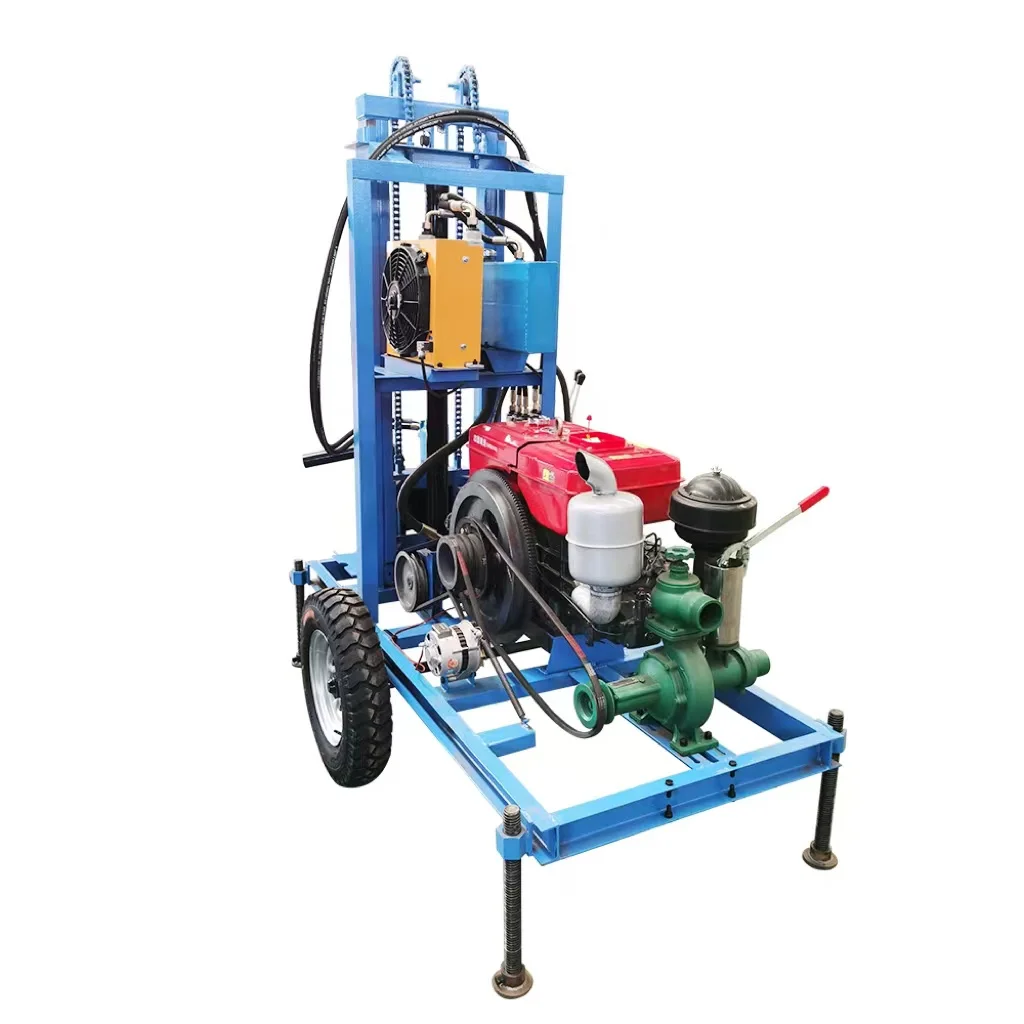 Hydraulic drilling machine, tire-driven drilling machine, rock drilling machine core drilling machine exploration