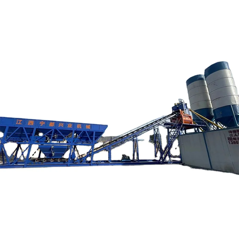 Factory Direct Sale 90m3/h Double Shaft Forced Mixer HZS90 Ready Mixed Concrete Batching Plant