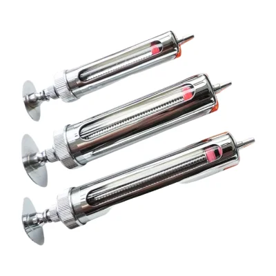 Stainless Steel Syringe 10ml 20ml 30 50ml 100ml Animal Syringes Pet Pig Cow Sheep Metal Livestock Vaccine Syringe Injection