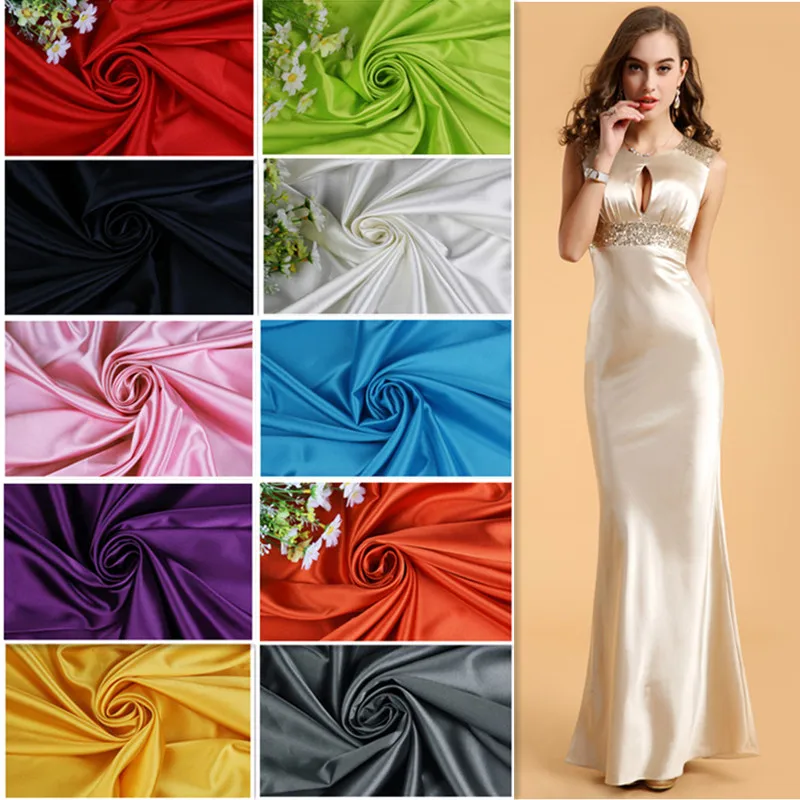 Custom High quality Cheap price 100% Polyester Satin Fabric For Dress Wedding Material