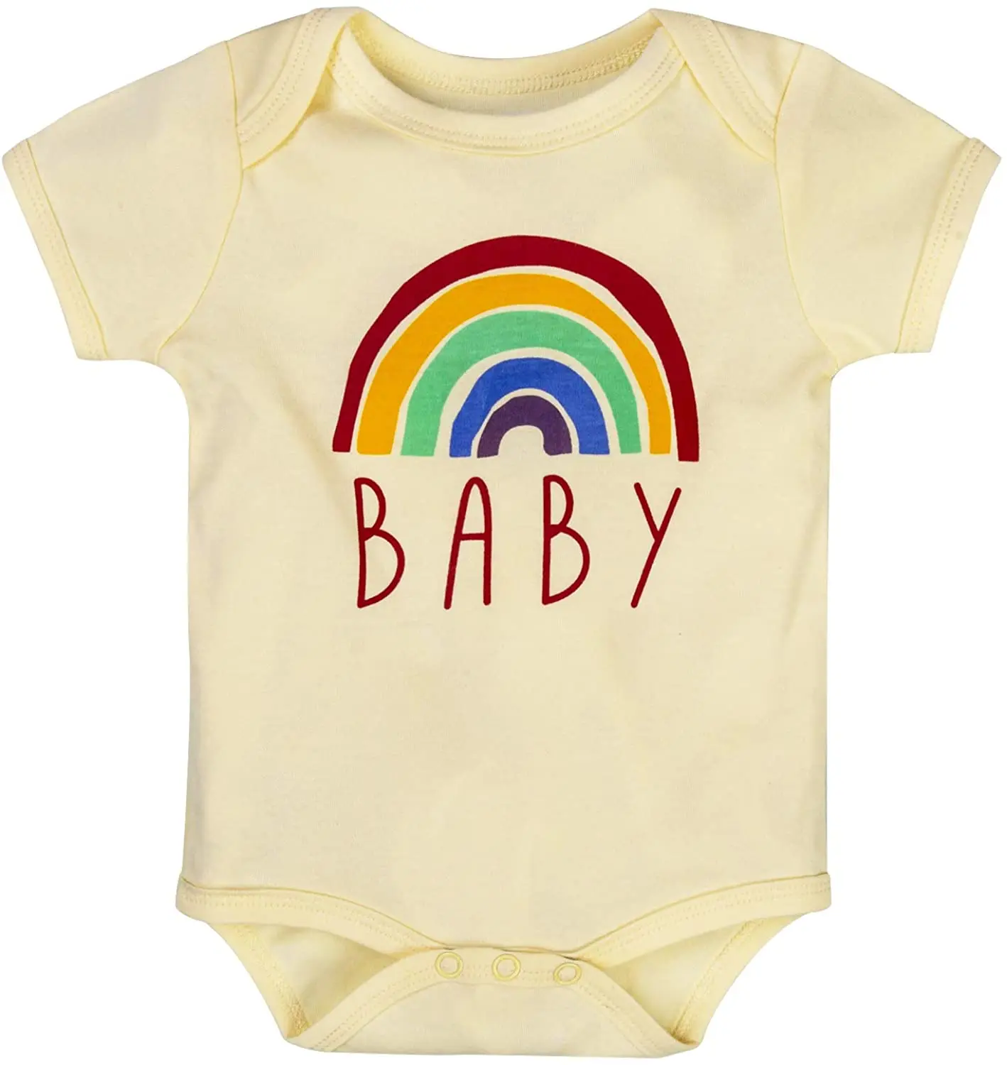
Amazon Baby Rainbow Onesie Bodysuit Organic Cotton Newborn Infant Girls Boys Short-Sleeve Outfits 