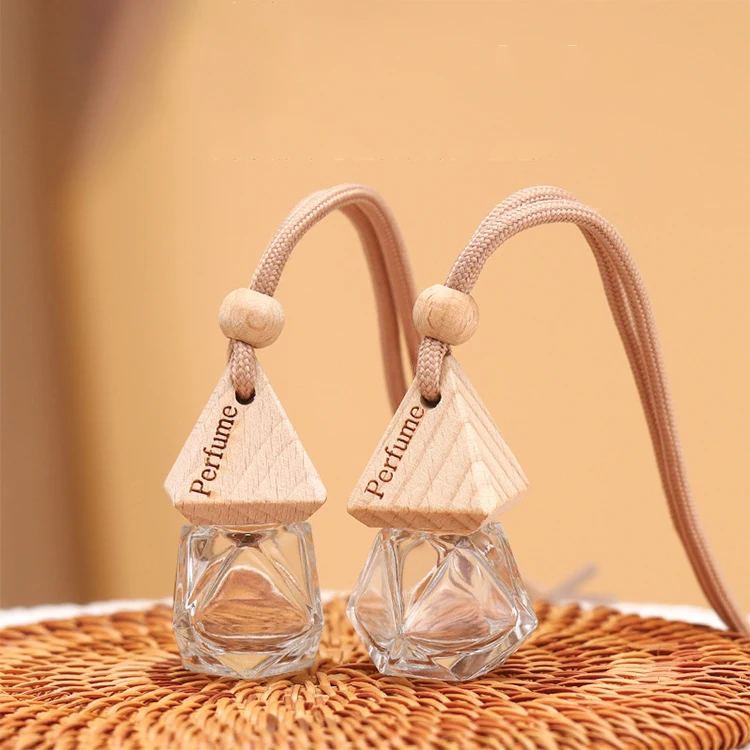 Car pendant vials fragrance aromatherapy air fresheners perfume bottles luxury empty car hanging glass diffuser bottle