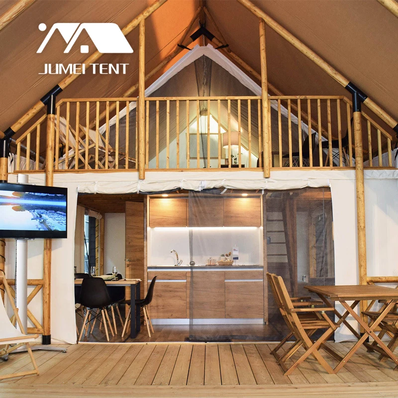 Best offer for 2 story tents glamping tents PVC waterproof safari tent for resorts sites