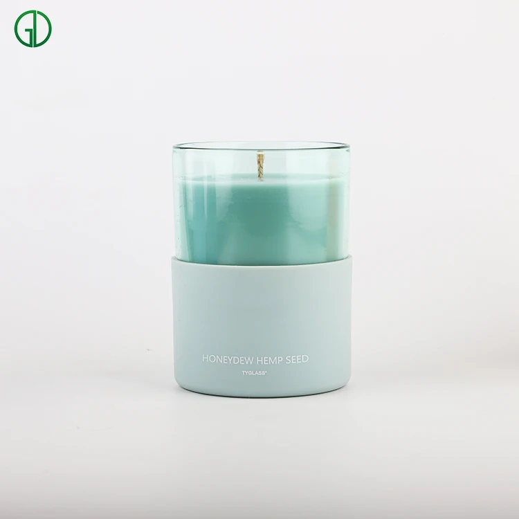 Home Decoration Custom Logo High Quality Luxury Glass Candle Container Glass Candle Jars