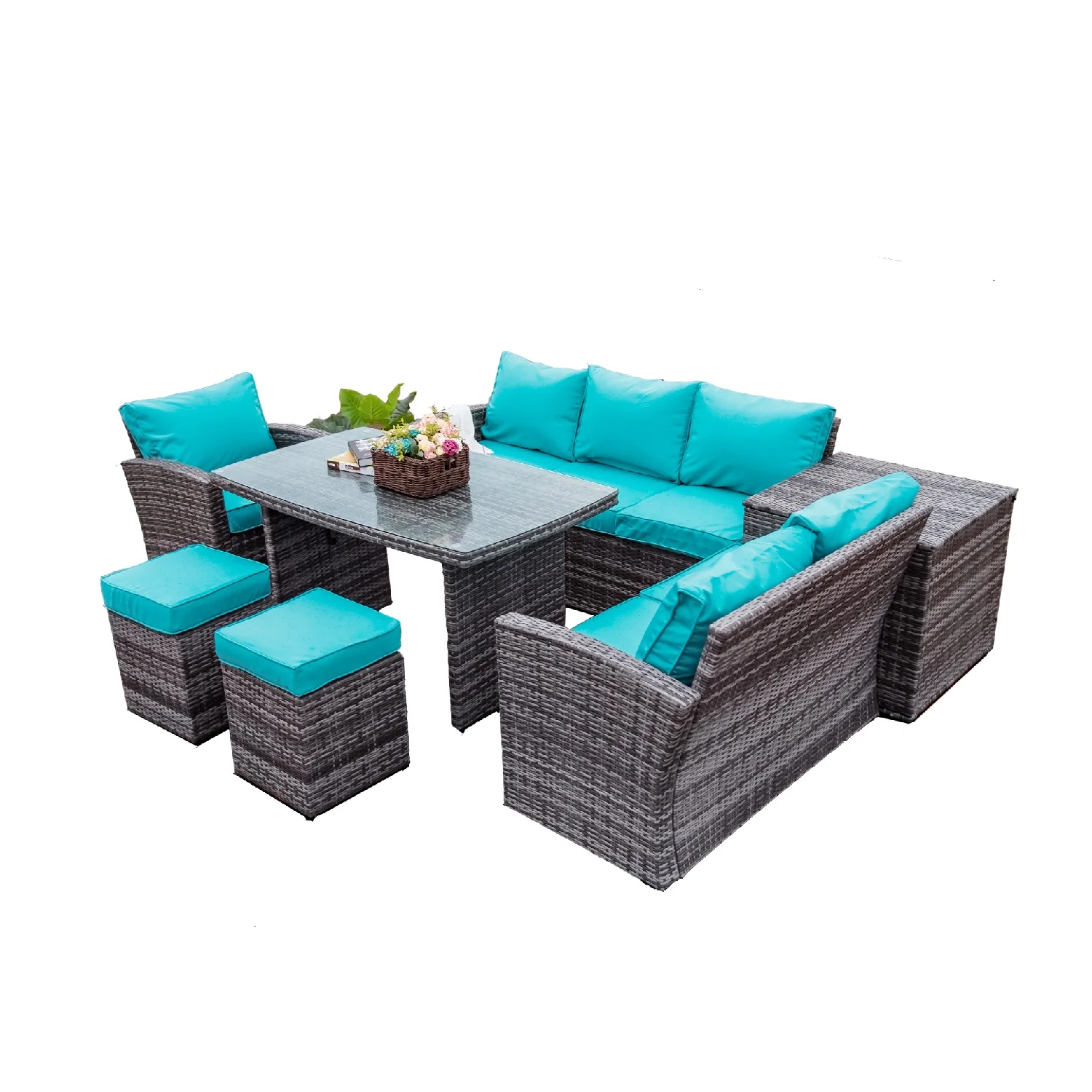 Hot Sale Cheap Outdoor Rattan Sofa Sets Outdoor Patio Sofa Luxury Garden Sofa Set Direct Wicker Furniture