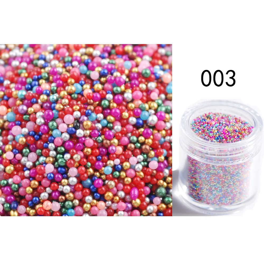Transparent AB Symphony Colorful Bubble Beads Microbeads Glass Non-porous Small Beads Nail Caviar Beads