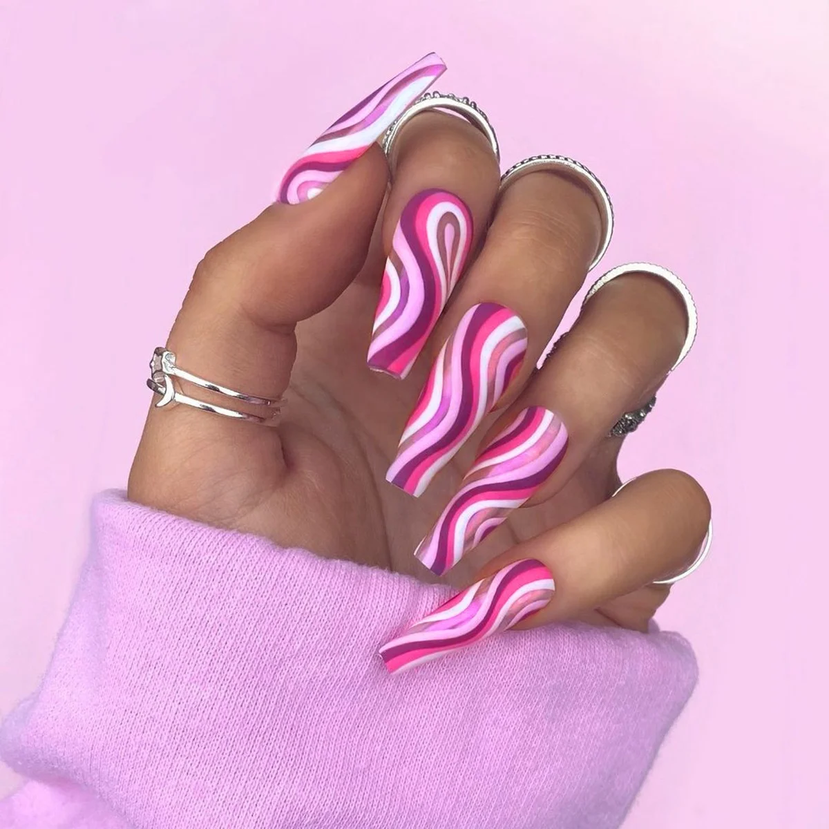 2022 New Nail Set Cheapest Short Online Uv  Almond Pink False Selling Neon Square Designed Fake Nails With Glue