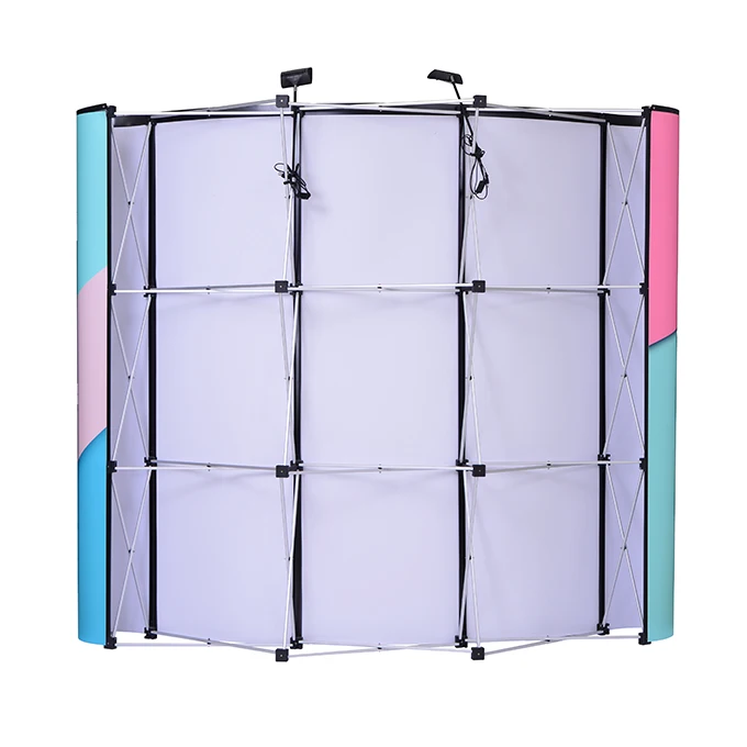 3x3 Spring Magnetic PVC Pop Up Display Stands Aluminum Portable Backdrop Advertising Stand