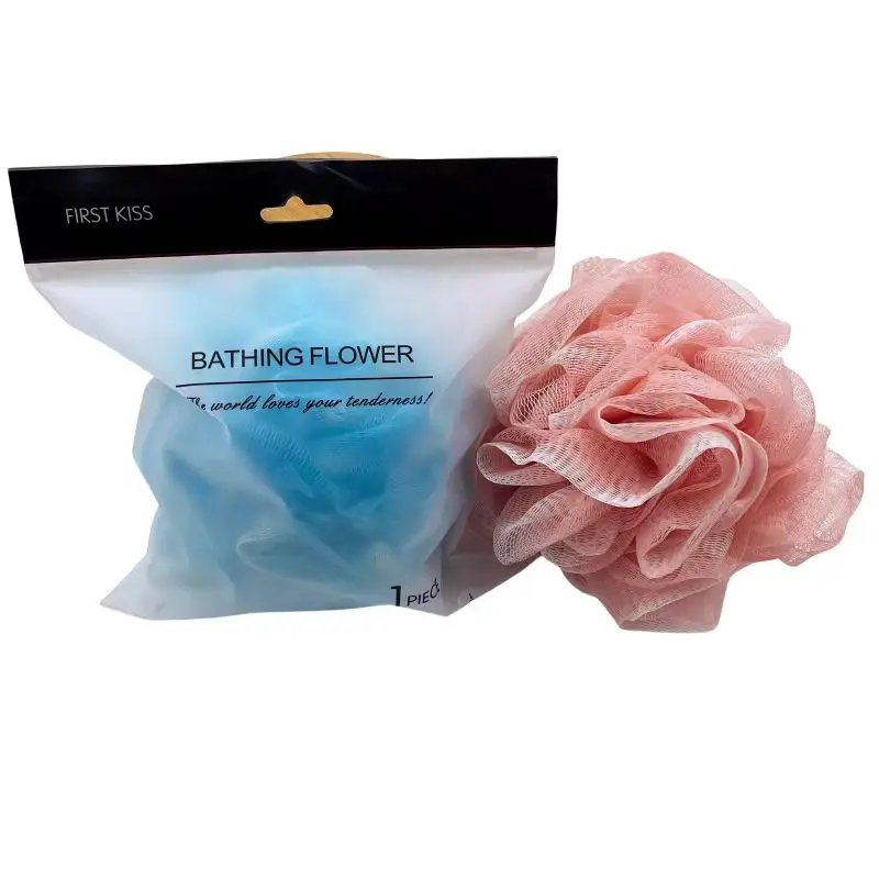 50g Bath Mesh Pouf Shower Ball Body Scrubber Exfoliating African Bath Net Sponge Bag for Men and Women Baby