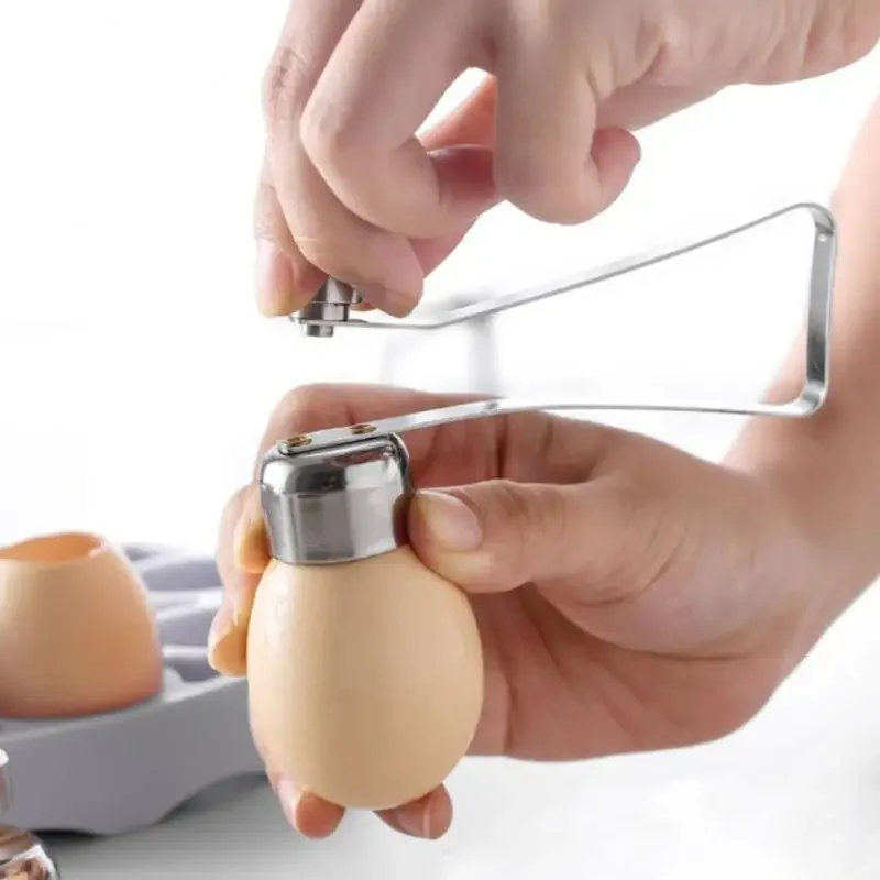Stainless Steel Boiled Egg Topper Raw Egg Cracker Separator Kitchen Gadgets and Tools Metal Egg Knocker Opener