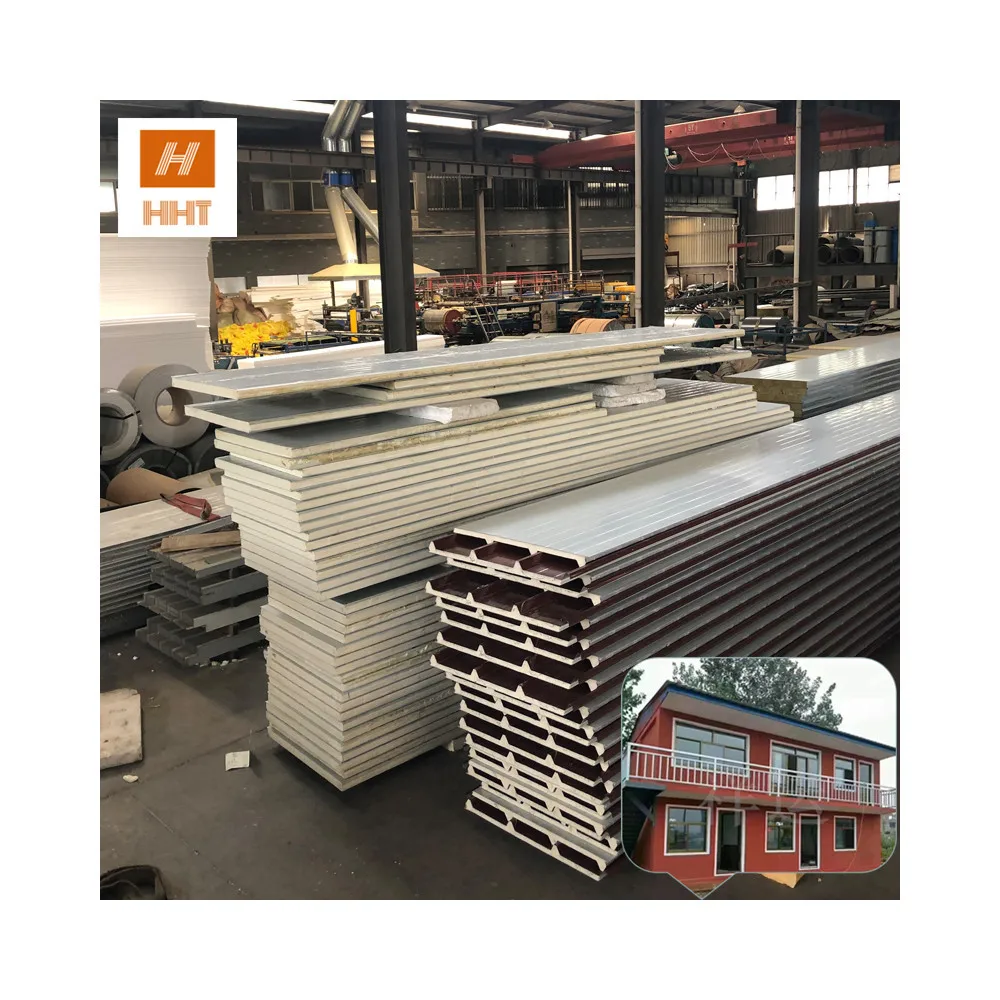 Sandwich panel made of Pu for refrigeration cameras 150mm for buildings warehouses