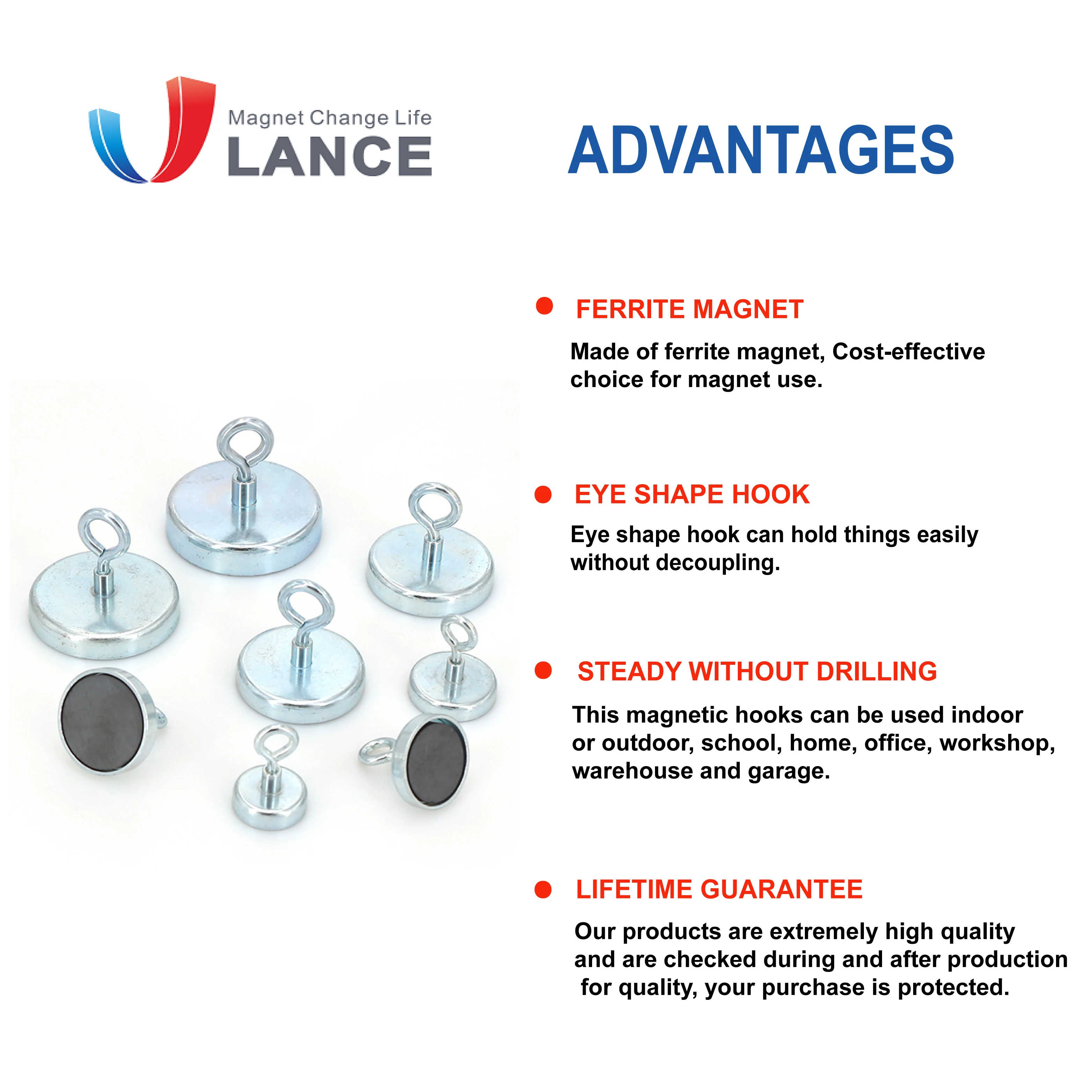 Lance Curtain Mount Silicon Hat Bulk Wall Magnet Peg Locks Peg Magnetic Hook White