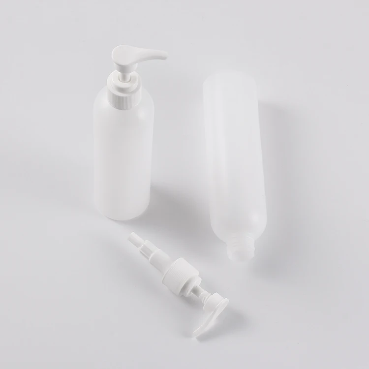 8oz 12oz plastic round shoulder  HDPE Cosmetics Packaging Wax Container shampoo and conditioner bottle Pump Bottle