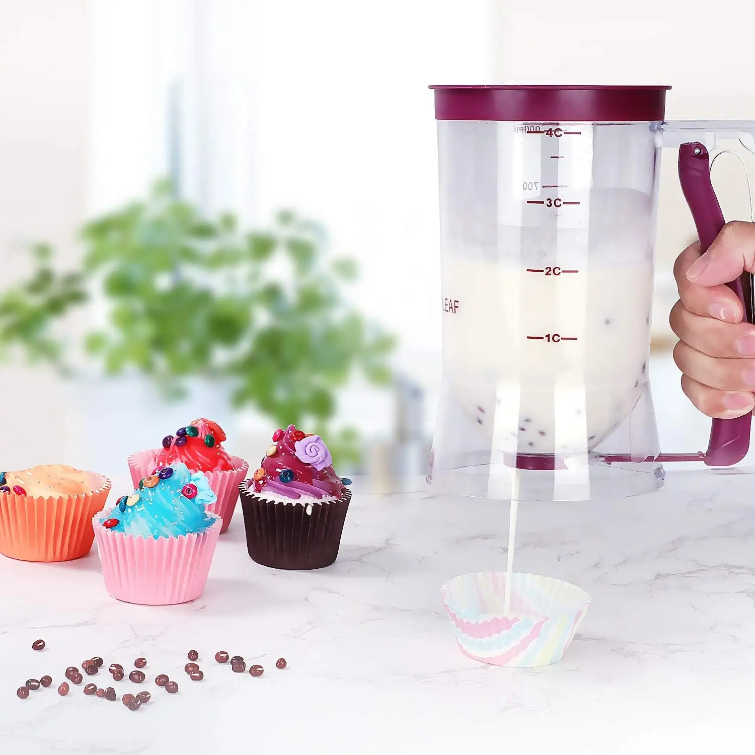 Pancake Batter Dispenser/Peanut Butter Dispenser Batter Funnel Separator Baking tool, suitable for cupcakes, waffles, muffin