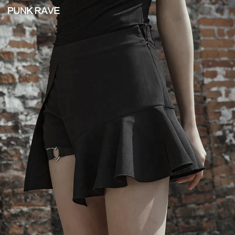 OPQ-514 Punk Rave black And White Fake Two-Piece Skirt A Sexy Pleated Miniskirt For Sweet Girls