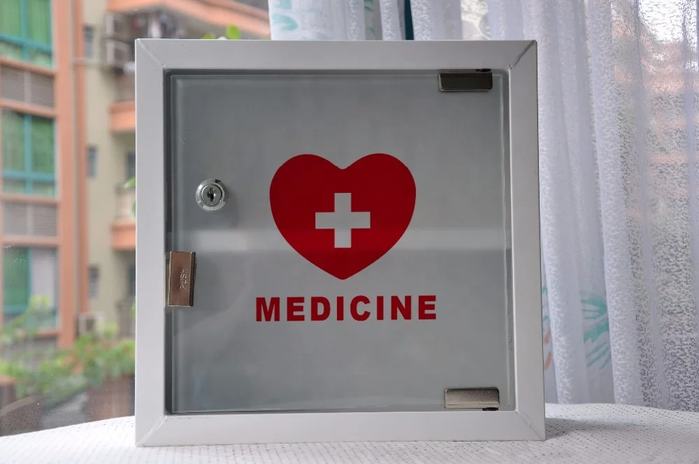 First Aid Dedicated Medical Storage Box With Double Layer & 2 Compartments Metal First Aid Kit