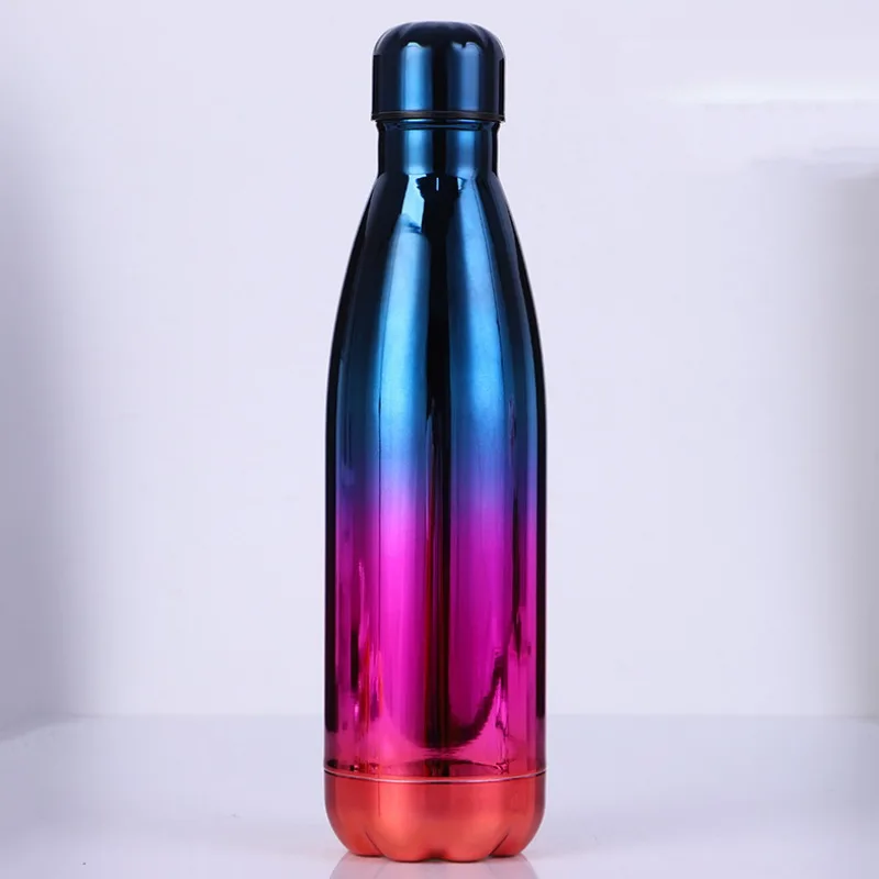  Высокая производительность нет минимального заказа 500 мл Спортивная бутылка для воды из нержавеющей стали с двойными стенками в форме колы фляжка