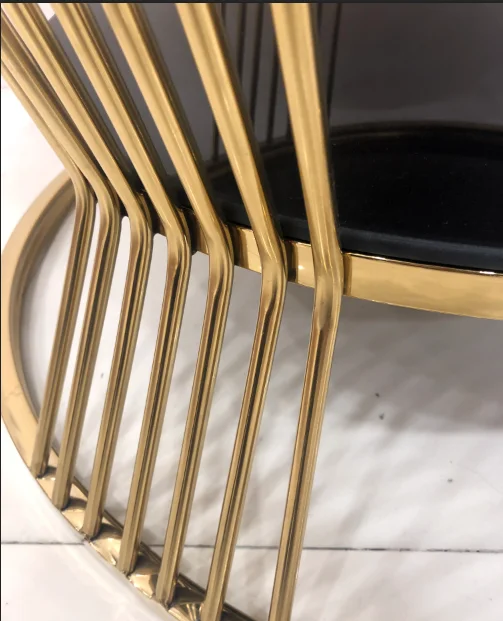 Factory Price Round Glass Top Metal Frame Side Tea Coffee Table