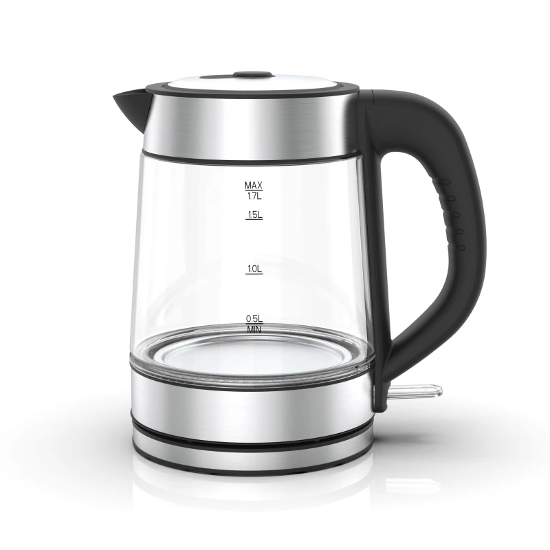 Glass kettle with blue led light fast boiling strix stainless steel 1.7L cordless electric water jug kettle