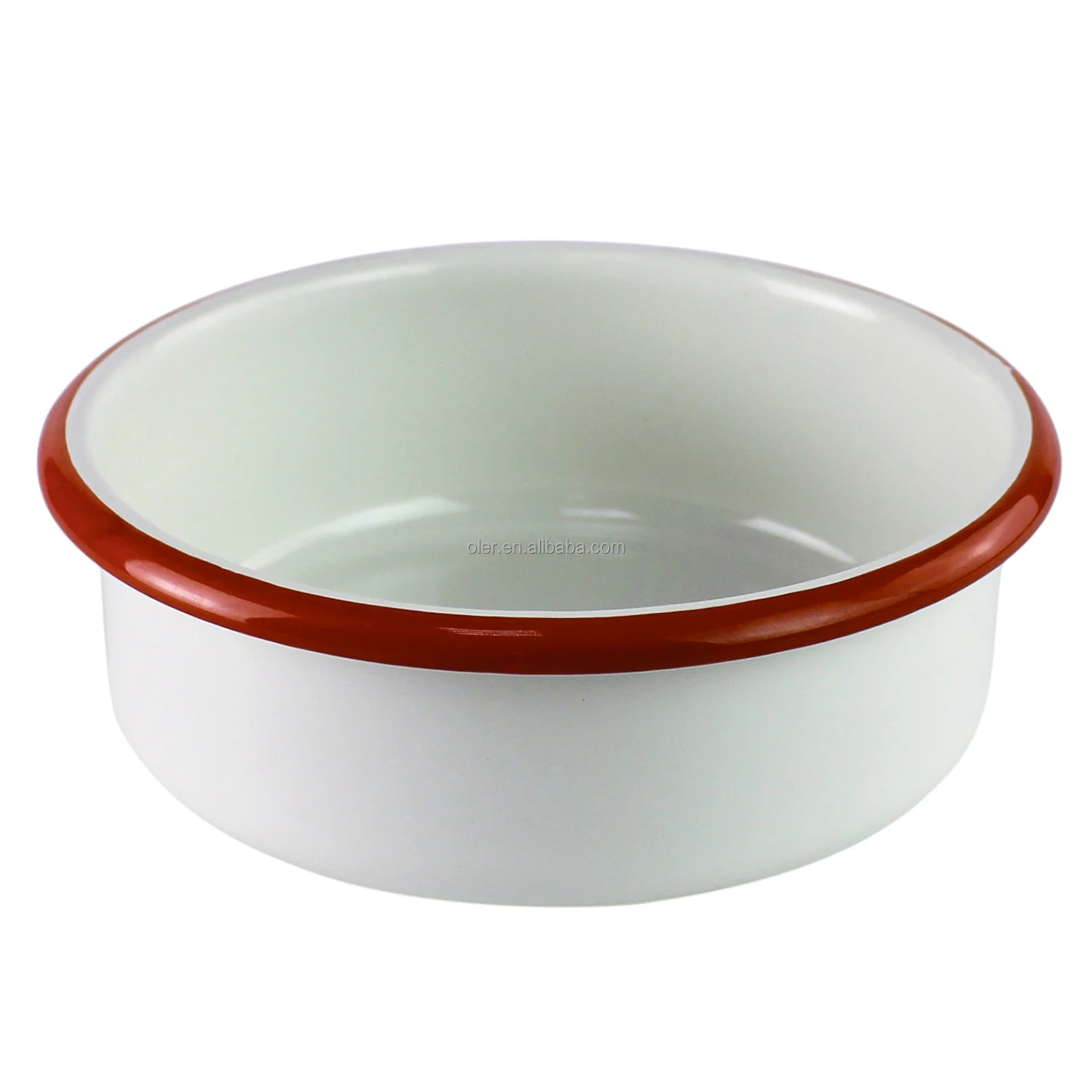Wholesale Tableware Enamel Food Plate Set Customized Round Metal Plate Baking Dish for Food