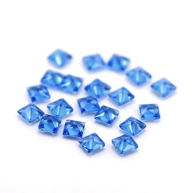 1.5mm Synthetic Nano Crystal Glass Stone square Princess Cut 142# Sapphire swiss Blue Nano Gems