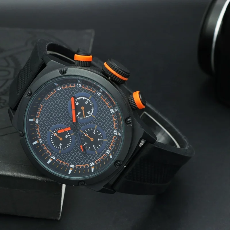 alloy case silicon material strap customized logo sport male watch