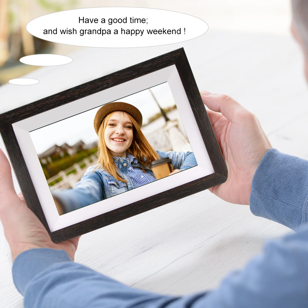 Jeno Digital Picture Frame WiFi 10 Inch Touch Screen Motion Sensor Frameo APP