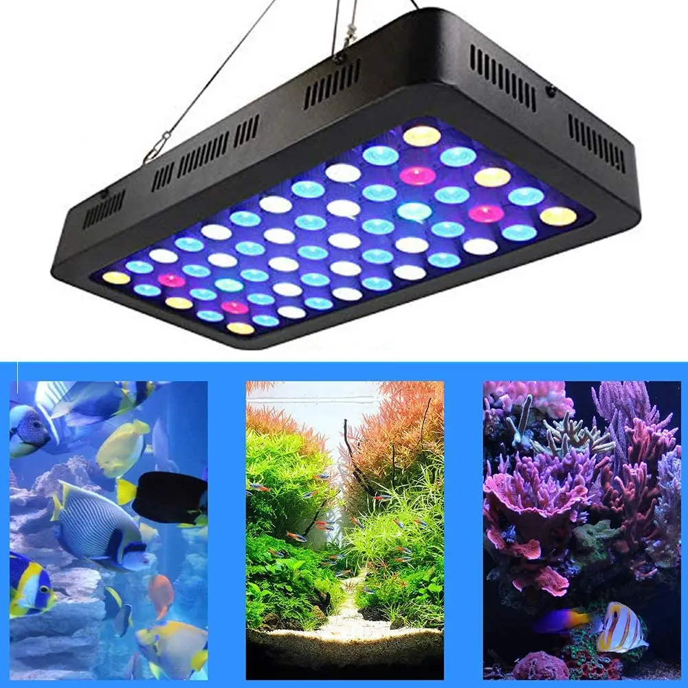  165W LED морской аквариумная лампа для коралловых рифов полный спектр затемнения освещения аквариума белого и голубого