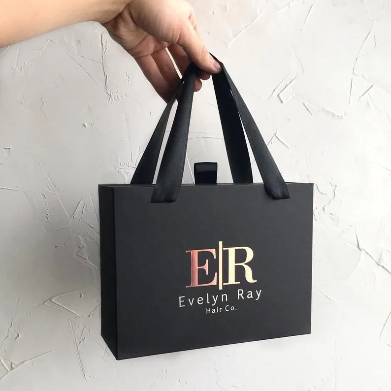 Custom Logo Cardboard Packaging Paperbag Eco Pink White Black Luxury Bolsa de papel Gift Shopping Jewelry Paper Bag With Handles
