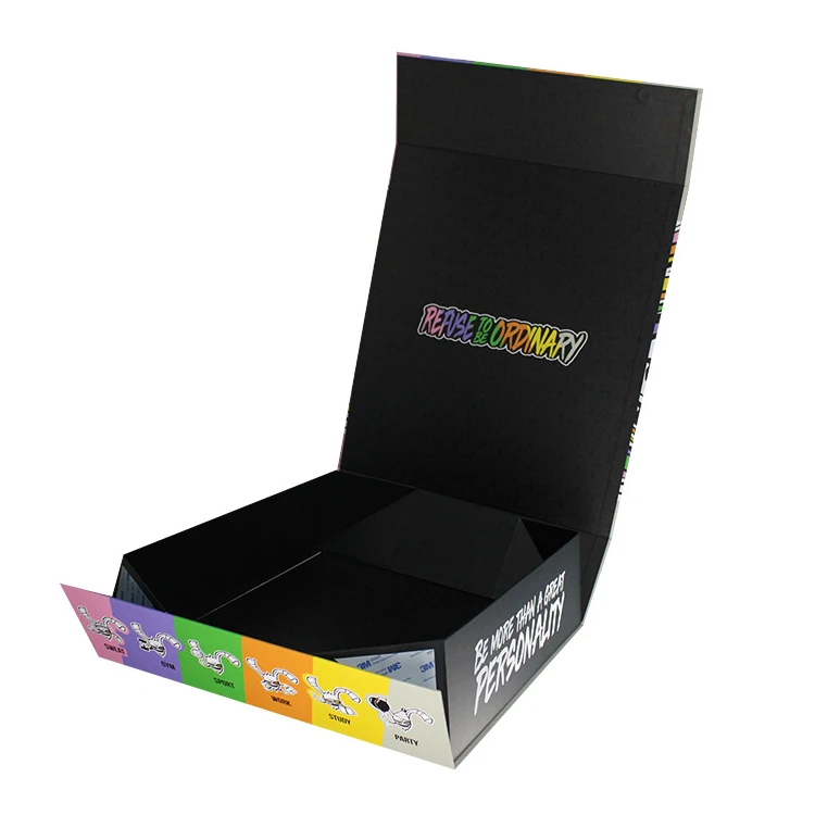 Custom wholesale flip paper box High-end clothing, tea, cosmetics and perfume gift portable folding box