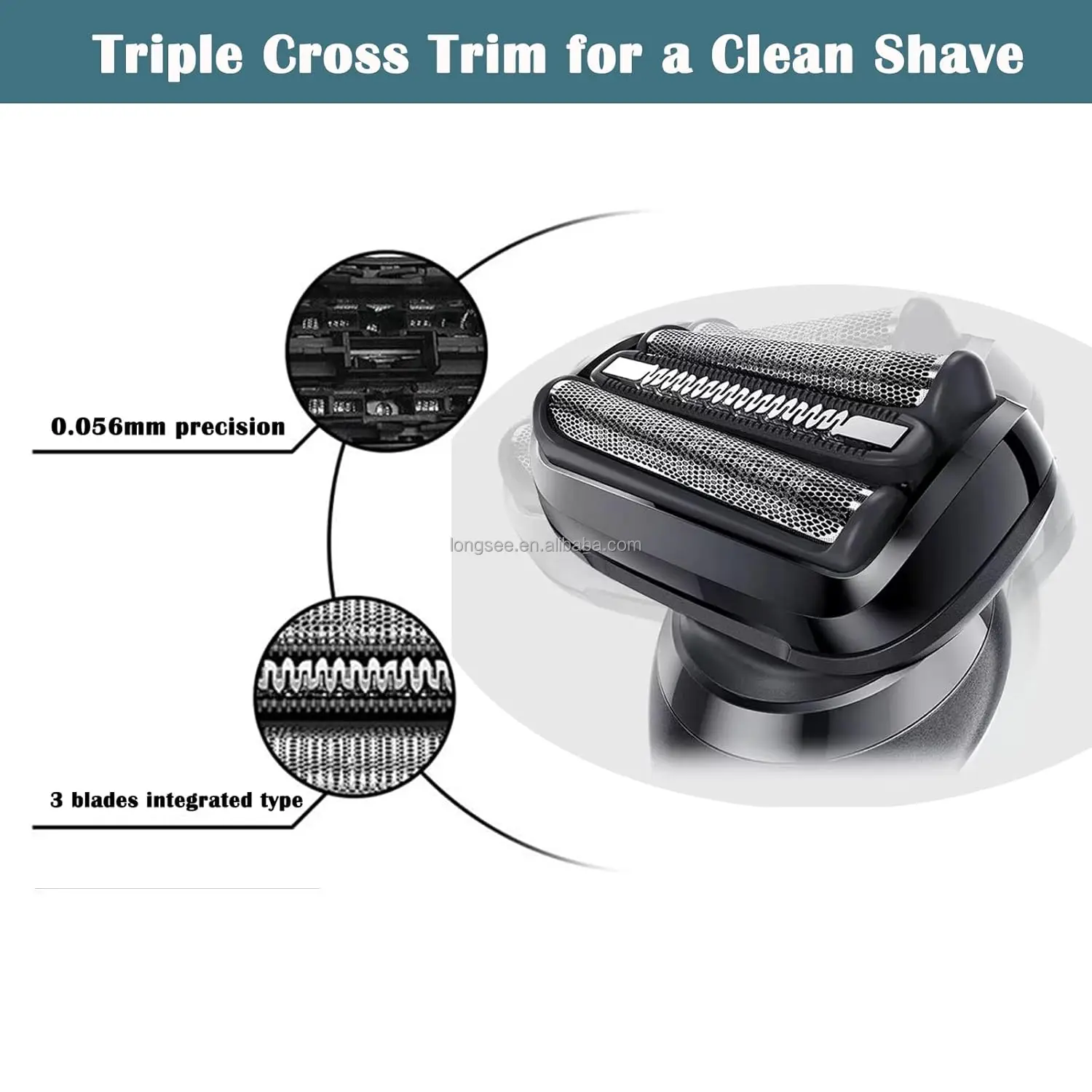 OEM 53B Series 5/6 Shaver Electric Razor Head Part Foil Cutter Trimmer Replacement Cassette Head Fit for Braun shaving machine