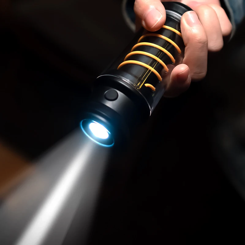 2023 Updated USB Rechargeable High Lumen Vintage Camping Light Multi-Function Flashlight Outdoor Portable Searchlight