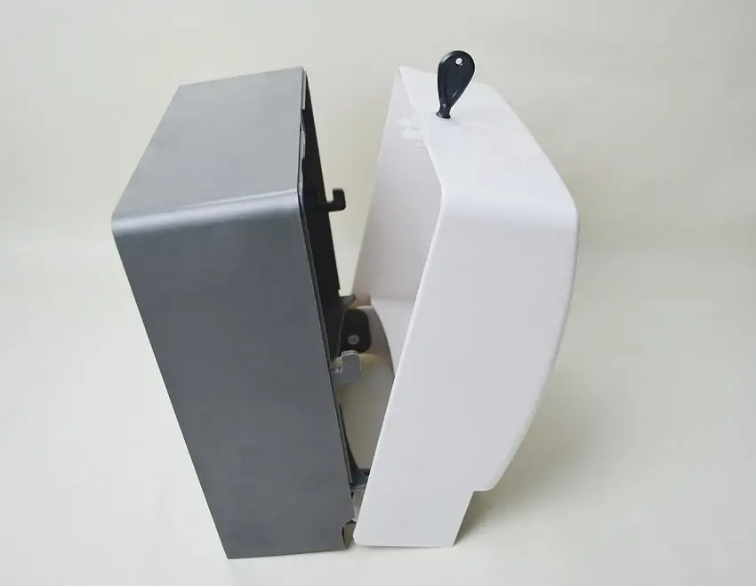Wall mounted ABS plastic white black V fold large capacity square jumbo paper towel dispenser