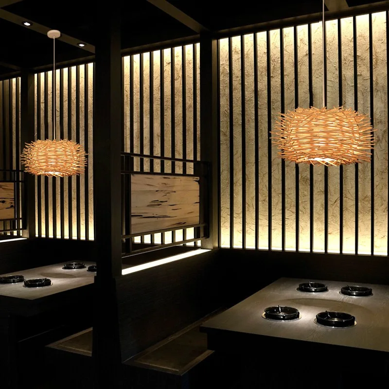 Ali  hot sale Nice quality luxury vintage Handmade Natural Woven wooden chandeliers