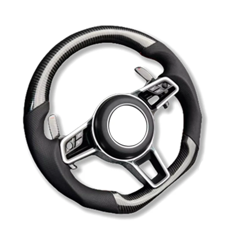 Full Leather Steering Wheel For Porsche Panamera Macan Cayenne 718 918 911 970 971 958 New Style steering wheel