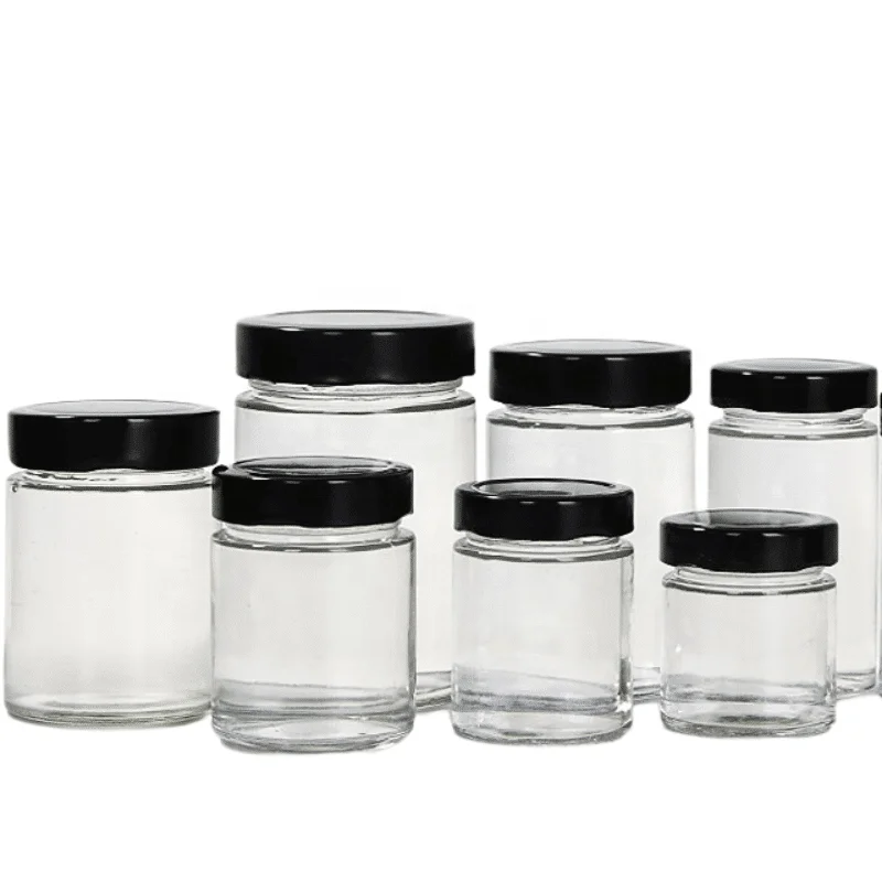100ml 220ml 280ml High Quality Transparent Clear Honey Jar Canned Jam Container With Deep Lid For Honey Food