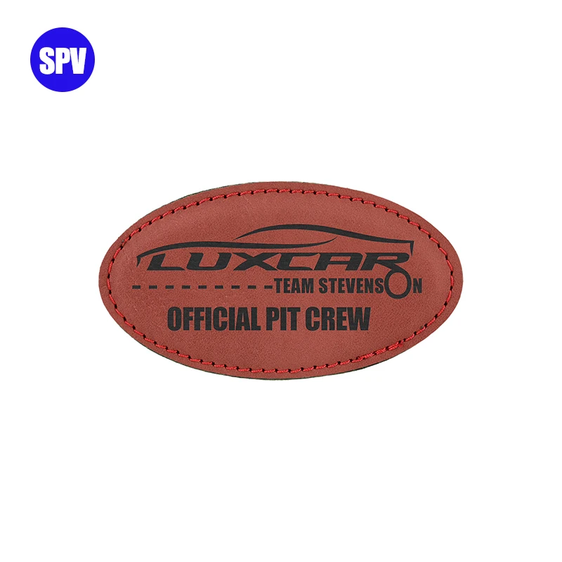 2022 PULSEN 3 1/4 дюйма x 1 3/4 дюйма, светло-коричневый овальный значок из искусственной кожи с магнитом